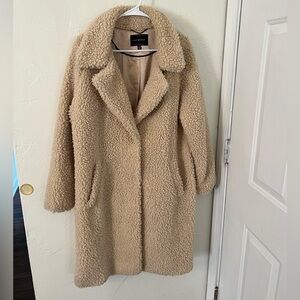 Tan Lucky Brand Teddy Lightweight Pea Coat